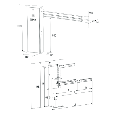 Гидравлический шлагбаум SEA SPRINT BR 36V 11703105 для стрел до 6 метров, Варианты: SPRINT BR 36V, Цвет: темно-серый, изображение 3