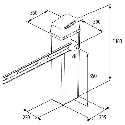 Комплект электромеханического шлагбаума FAAC B614/4 для проезда до 3,5 метров, изображение 2