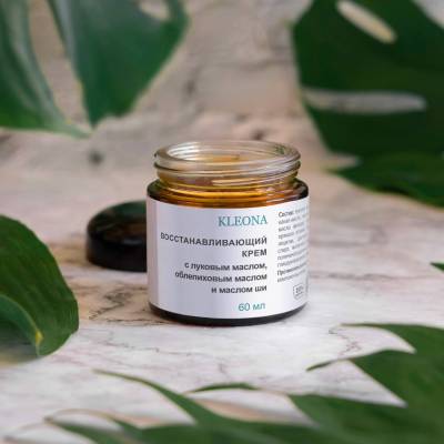 Восстанавливающий крем для загрубевшей кожи ступней и от трещин на пятках KLEONA, 60 мл, изображение 3