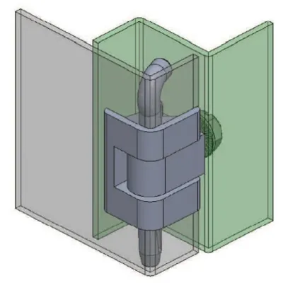 Петля угловая ТРИЗАМ TRZ0011 под толщину металла 1,5-2 мм, черная, металл (ось 21-металл), ПУ07.1.1.21.20, изображение 2