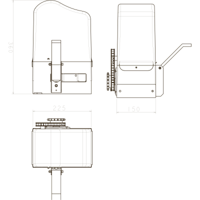 Привод секционный трехфазный SEA LEPUS 1800 11110400 для секционных ворот (без блока управления), изображение 2