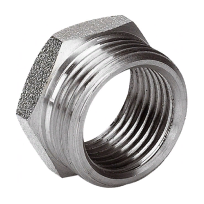 Футорка LD Pride DN15х10 LD.67.507.15х10 (1/2"НРх3/8"ВР) латунь никель, Варианты: Футорка DN15х10 LD.67.507.15х10, изображение 2