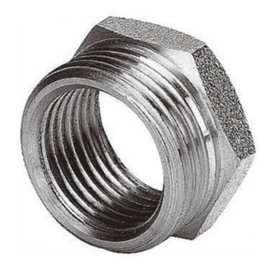 Футорка LD Pride DN15х10 LD.67.507.15х10 (1/2"НРх3/8"ВР) латунь никель, Варианты: Футорка DN15х10 LD.67.507.15х10, изображение 3