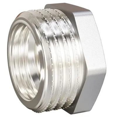 Футорка LD Pride DN15х10 LD.67.507.15х10 (1/2"НРх3/8"ВР) латунь никель, Варианты: Футорка DN15х10 LD.67.507.15х10