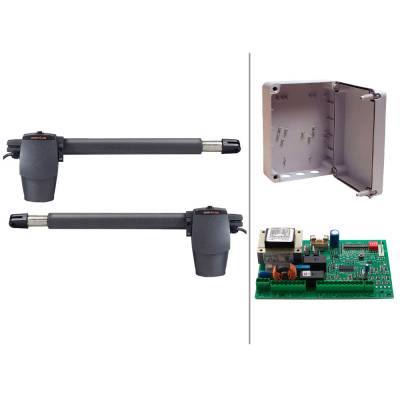 Комплект электромеханического привода GENIUS G-BAT 300 для распашных ворот с механическими упорами, изображение 3