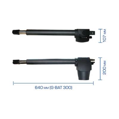 Комплект электромеханического привода GENIUS G-BAT 300 для распашных ворот с механическими упорами, изображение 7