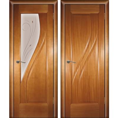 Межкомнатная калевочная дверь Даяна ДГ Светлый анегри 600х2000 мм АП-27, Вид остекления: без стекла, Цвет: светлый анегри, Размер полотна: 600х2000, изображение 2