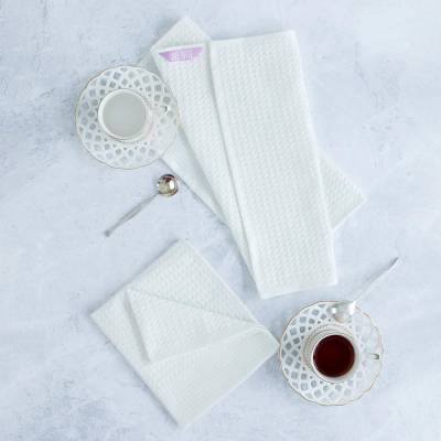 Комплект вафельных полотенец "Wenge" 35х60 (2 шт.) Белый, изображение 4