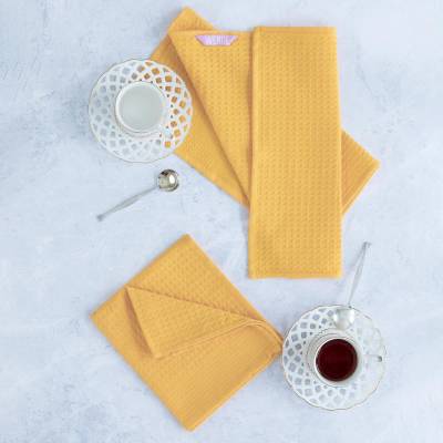 Комплект вафельных полотенец "Wenge" 35х60 (2 шт.) Жёлтый, изображение 4