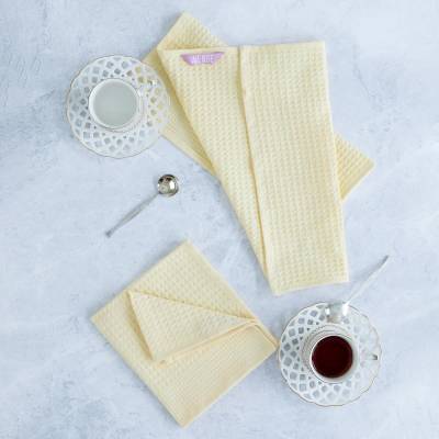 Комплект вафельных полотенец "Wenge" 35х60 (2 шт.) Сливочный, изображение 2