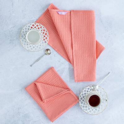 Комплект вафельных полотенец "Wenge" 35х60 (2 шт.) Коралловый, изображение 4