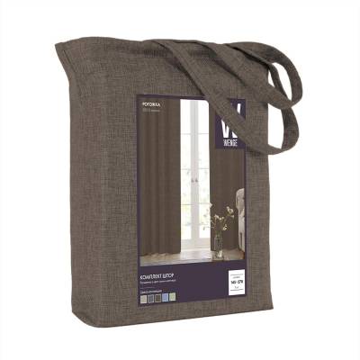 Комплект штор рогожка 145х270 (2 шт.) "Wenge" рис 60008-10 Juliet coffe арт 903, изображение 3