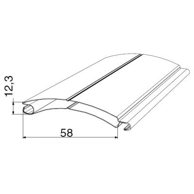 Пенонаполненный роллетный профиль DOORHAN RH58N02 коричневый, Цвет: коричневый, изображение 2