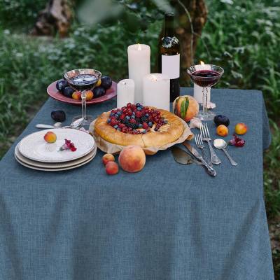 Скатерть из рогожки Wenge Juliet denim 145х220