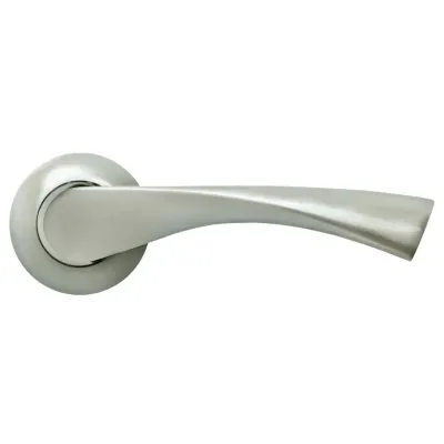 Дверная ручка на розетке RUCETTI RAP 1 SN, цвет белый никель, изображение 2