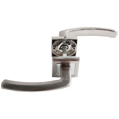 Дверная ручка на розетке RUCETTI RAP 11-S SN/CP, цвет Белый никель/полированный хром, изображение 3