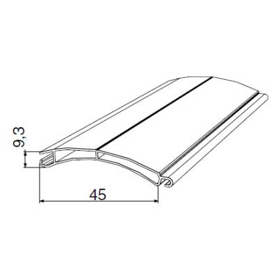 Экструдированный взломостойкий роллетный профиль DOORHAN RHE45M01 белый, Цвет: белый, изображение 2