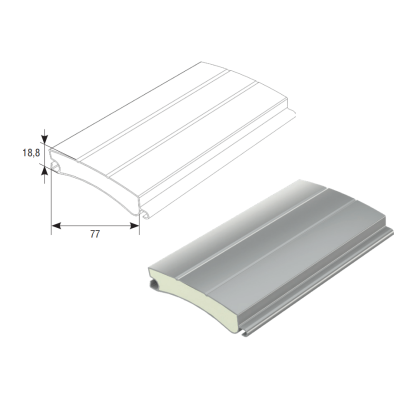 Пенонаполненный роллетный профиль DOORHAN RH77M03 серый, Цвет: серый, изображение 2