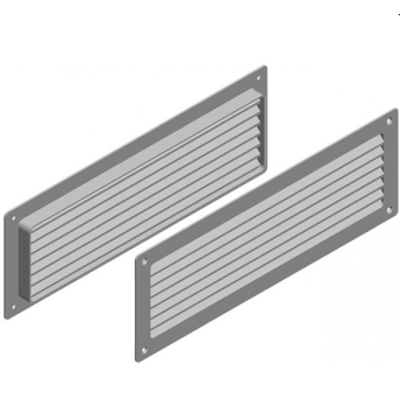 Решетка вентиляционная нерегулируемая ALUTECH MV350s-W белая для ворот