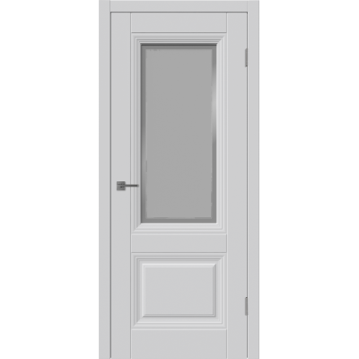 Эмалированная межкомнатная дверь ВФД Winter BARCELONA 2 ART CLOUD LINE COTON серого цвета, Вид остекления: ART CLOUD LINE, Цвет: серый, Размер полотна: 800х2000