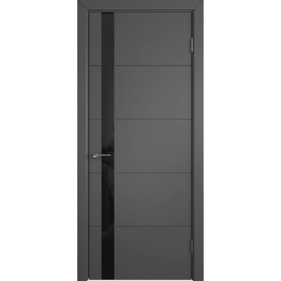 Эмалированная межкомнатная дверь ВФД Stockholm TRIVIA BLACK GLOSS POLAR черного цвета, Вид остекления: BLACK GLOSS, Цвет: черный, Размер полотна: 800х2000
