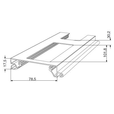 Экструдированный решетчатый роллетный профиль DOORHAN RHE78G08 серебристый, Цвет: серебристый, изображение 2