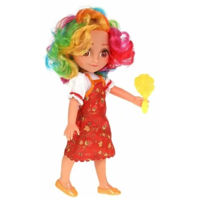 Кукла Варя 32 см. Радужные волосы. (Карапуз)