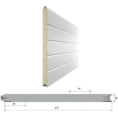 Панель DAMAST 10208-475 с полосой. Структура панели стукко цвет синий (RAL5005)/белый (RAL9003) и высотой 475 мм., Цвет: синий, изображение 2
