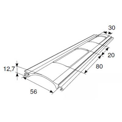 Решетчатый экструдированный роллетный профиль DOORHAN RHE56GM01 белый, Цвет: белый, изображение 2