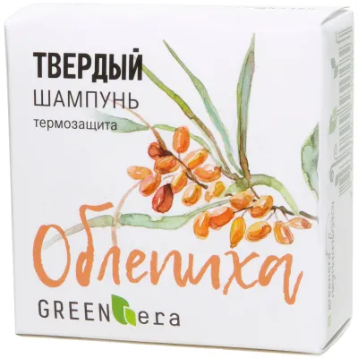 Green era. Твердый шампунь "Облепиха" термозащита волос, 55 гр.