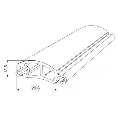 Усиливающий профиль экструдированный DOORHAN RHE30SM03 серый, Цвет: серый, изображение 2