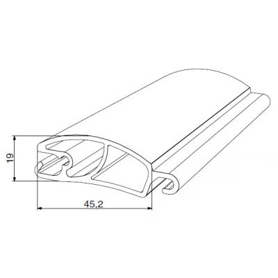 Экструдированный усиливающий профиль DOORHAN RHE44SM04 бежевый, Цвет: бежевый, изображение 2