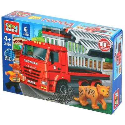 Конструктор "Город Мастеров". Камаз с Тигром. 110 Деталей