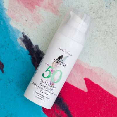 Полирующий скраб для лица №50 с порошком бамбука и экстрактом ананаса Sativa, 50 мл, изображение 4