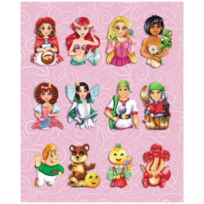 Английский в наклейках и раскрасках. Сказочные герои (Учитель)