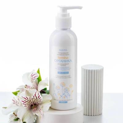Интимное мыло "Femina ОРГАНИКА" гипоаллергенное, с молочной кислотой и алоэ-вера KLEONA, 200 мл, Варианты: Интимное мыло Femina Органика, изображение 2