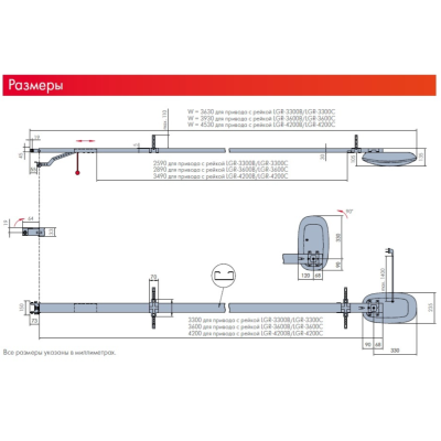 Скоростной потолочный привод для гаражных секционных ворот Alutech Levigato LG-1000F, изображение 8