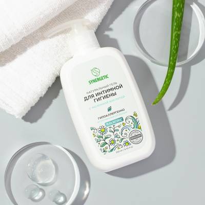 Натуральный гель для интимной гигиены с молочной кислотой SYNERGETIC, 250 мл, Варианты: Гель для интимной гигиены, изображение 3