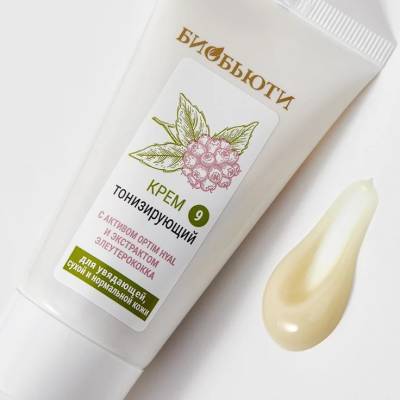 Крем для увядающей, сухой и нормальной кожи лица "ТОНИЗИРУЮЩИЙ" с активом Optim Hyal и экстрактом элеутерококка БиоБьюти, 50 мл, Варианты: Крем для лица Тонизирующий, изображение 2