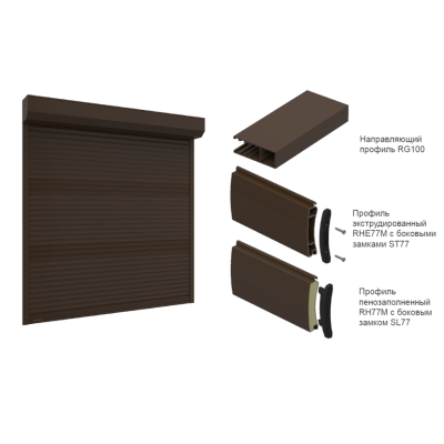 DoorHan профиль роллетный экструдированный, коричневый, RHE77M02, Цвет: коричневый, изображение 2