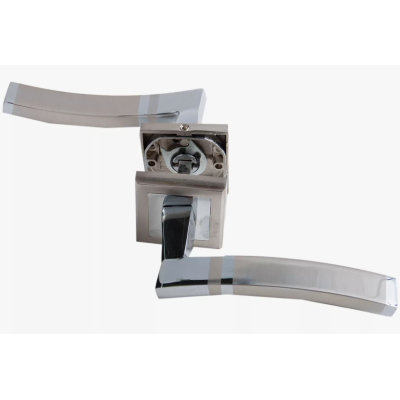 Дверная ручка RUCETTI RAP 13-S SN/CP, цвет-белый никель/полированный хром, изображение 3