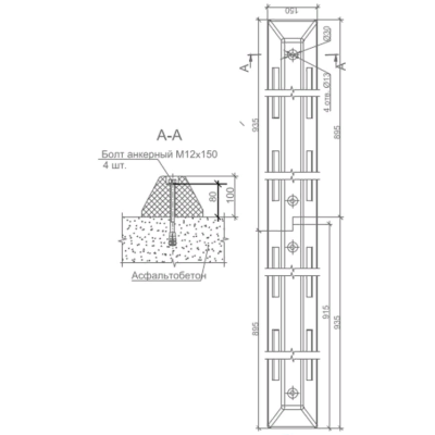 Колесоотбойник композитный Arec КО-1000 комплект из 2-х частей, черный, изображение 4