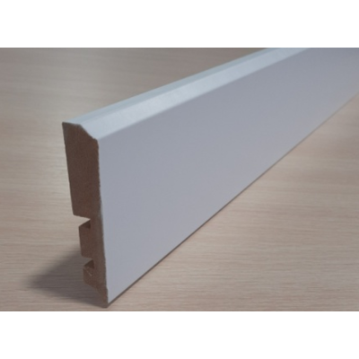 Плинтус напольный №5 Эмаль МДФ Элитдор 100*2400*16 мм белого цвета, Варианты: Плинтус 100х2400х16, изображение 2