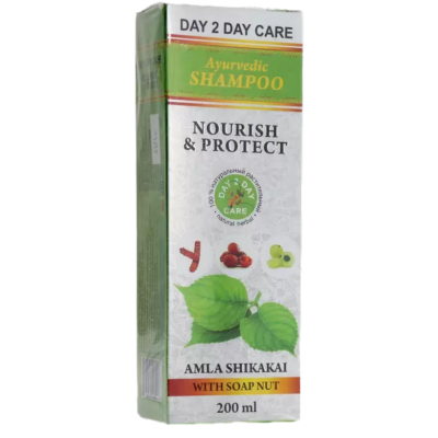 Шампунь аюрведический Дэй Ту Дэй Кэр Амла Шикакай с мыльным орехом 200 мл. Артикул: D2DPS1, изображение 3