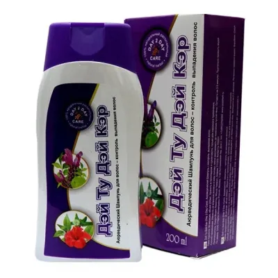 Day 2 Day Care (Дэй Ту Дэй Кэр) шампунь аюрведический. Контроль выпадения волос, 200 мл. Артикул: D2DSAMKBI, изображение 3