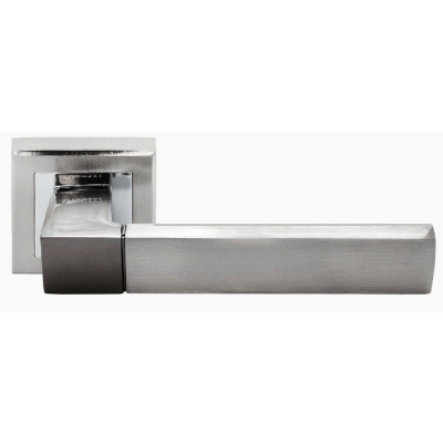 Дверная ручка RUCETTI RAP 16-S SN/CP, цвет - белый никель/хром, изображение 2