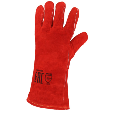 Утепленные краги сварщика ТРЭК, спилковые, пятипалые, изображение 3