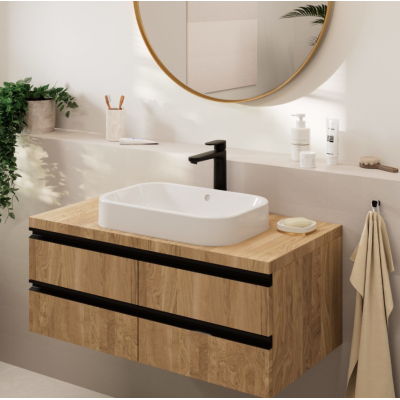 Hansgrohe Vernis Blend смеситель для раковины, однорычажный, 190 со сливным гарнитуром черный 71552670, Варианты: смеситель черный 71552670, изображение 3