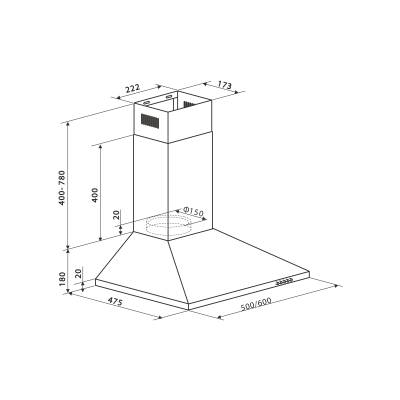 Купольная вытяжка KB-60G (FR)
