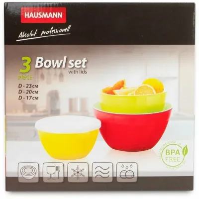 Набор мисок с крышками Hausmann, 3шт HM-080513, изображение 8